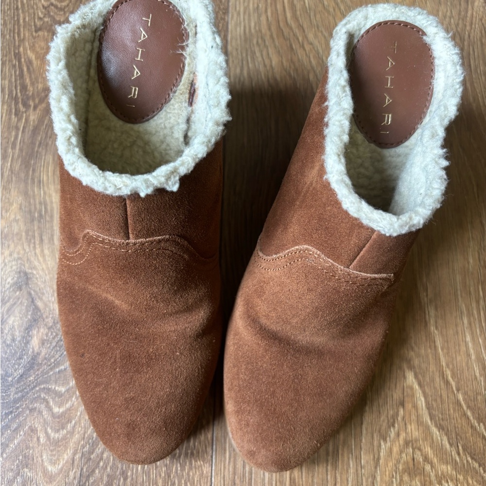 Tahari Tan Suede and Sherling Boot 6.5 - Picture 4 of 5